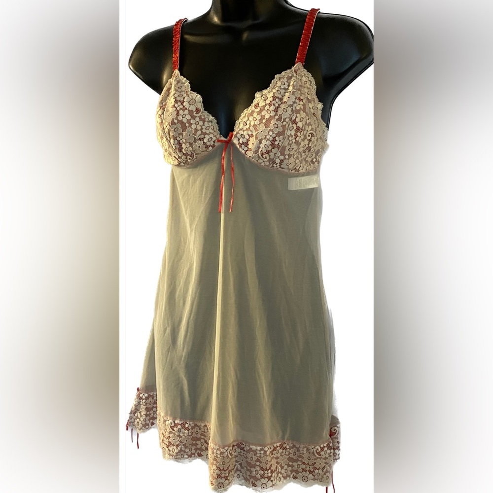Vogue IVORY/RED Nightgown, M *P1092